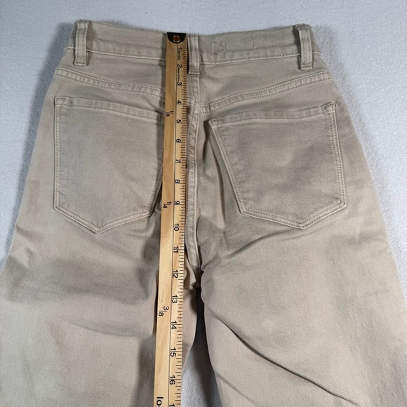 MNG Jeans Womens 2 Ivory Sienna Flare Mid Rise Raw Hem - Picture 11 of 14